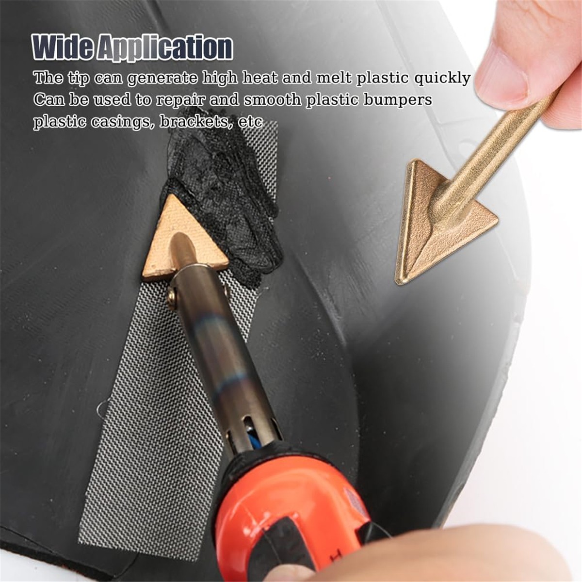 4x Auto Plastic PP Welding Tips Soldering Iron Smooth Triangular Head Welder Kit