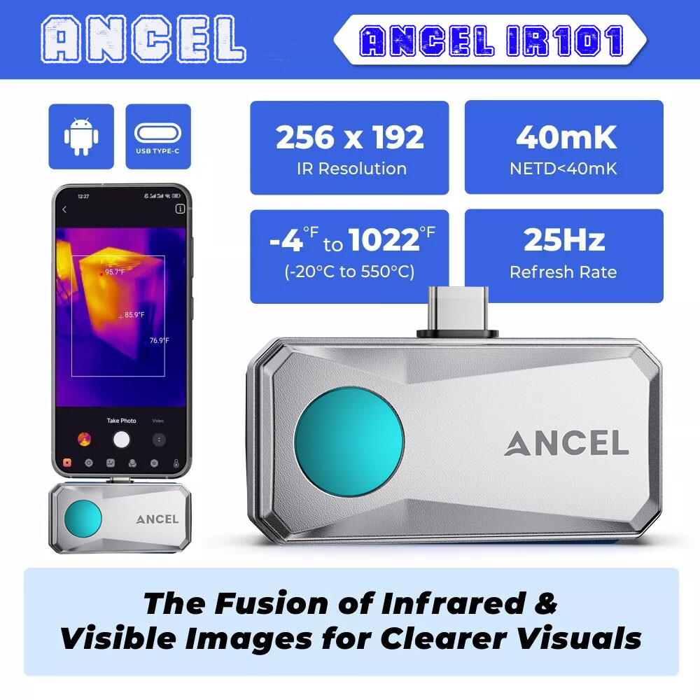 2024 ANCEL IR101 Camera Thermal Imaging Infrared Camera For Android Type-C
