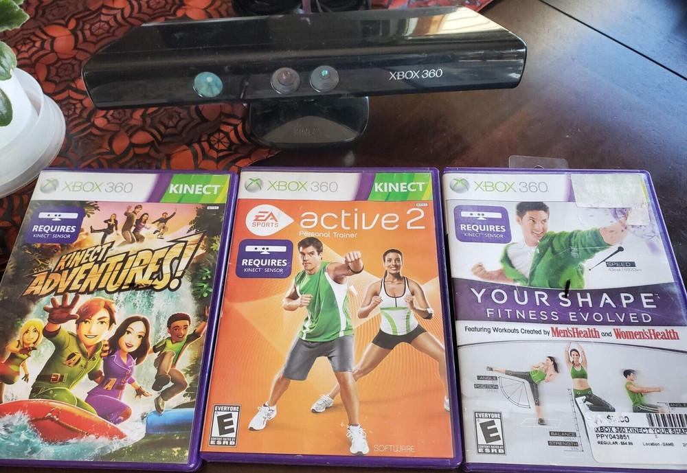 Kinect Xbox 360 1414 bundle + 3 Games: Your Shape, Active2, Connect Adventures