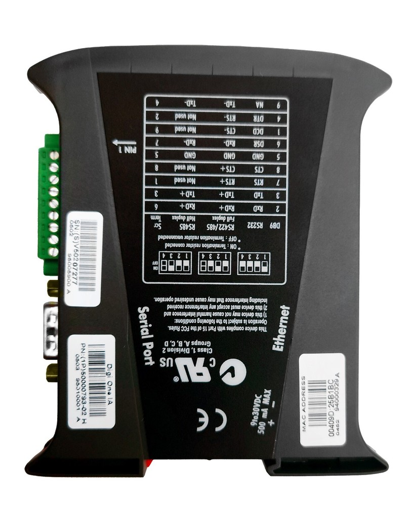 DIGI ONE IA SERIAL TERMINAL SERVER COMPLETE w/REALPORT SOFTWARE, ADAPTERS & PS