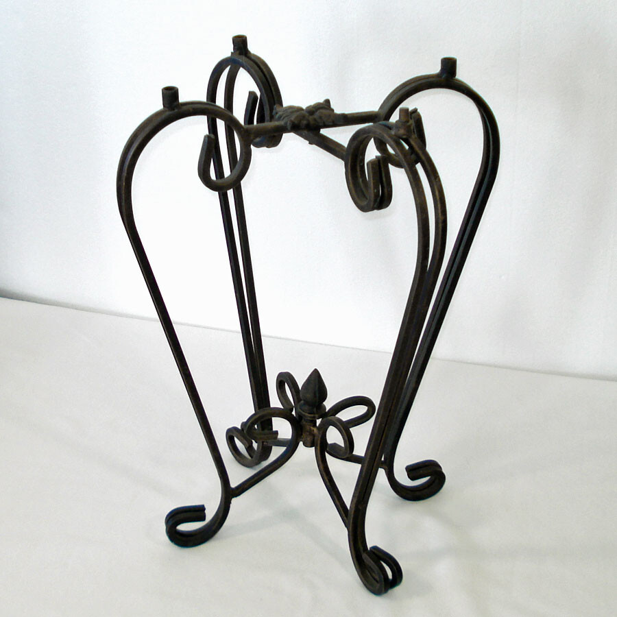 Solid Copper Embossed Patio Bistro Table Wrought Iron Base