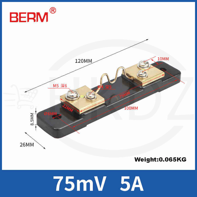 DC Current Ammeter Shunt Resistor for Amp Ammeter Panel Meter DC 75mV 20A -2000A