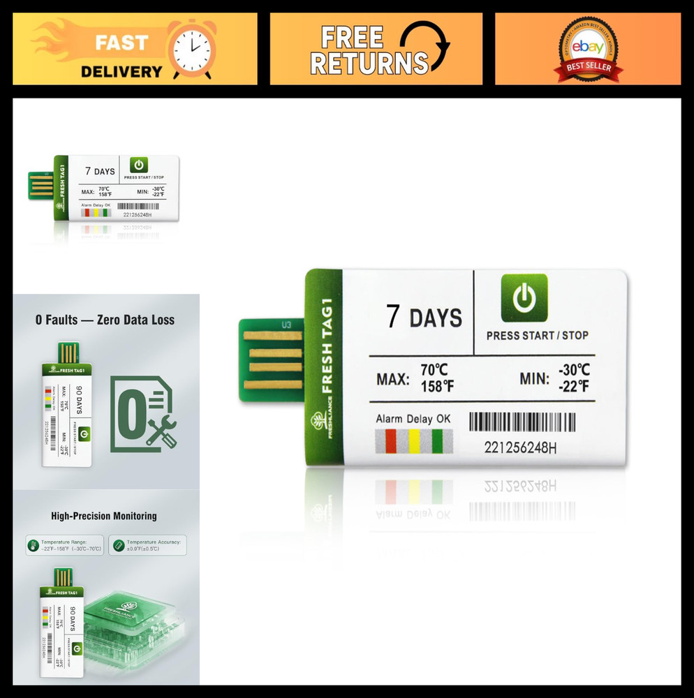 Freshliance Disposable USB Temperature Data Logger 10 Pack for Cold Chain