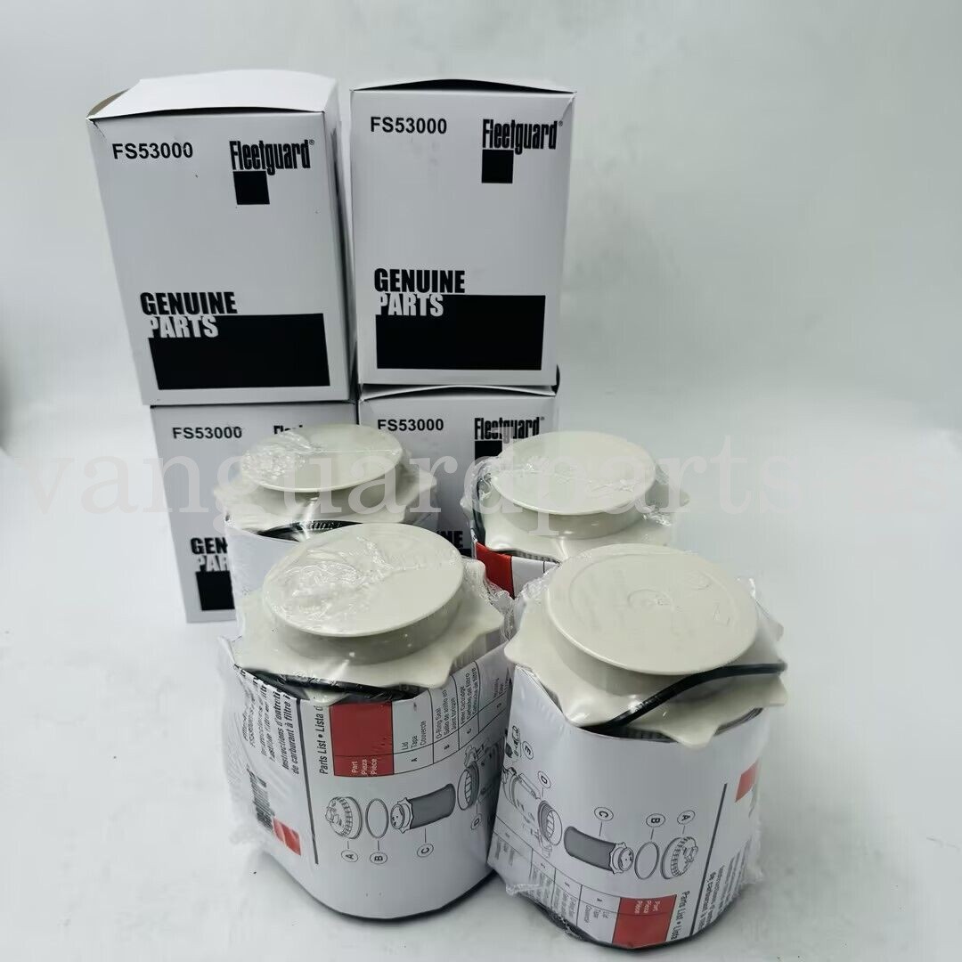 4X NEW Fleetguard FS53000 FUEL/WATER SEPERATOR FILTER CUMMINS 6.7L