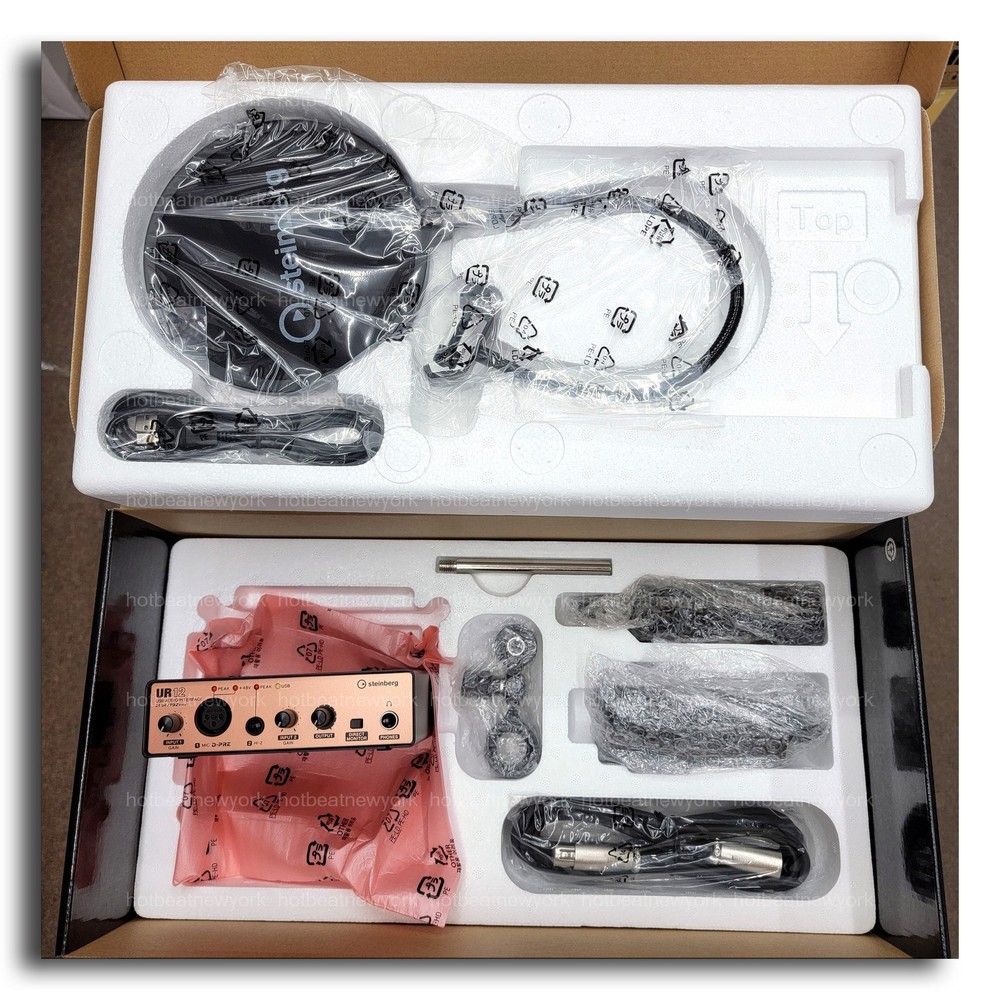 Steinberg UR12B PS Podcast Audio Interface, Microphone, Stand, Pop Filter, Cable