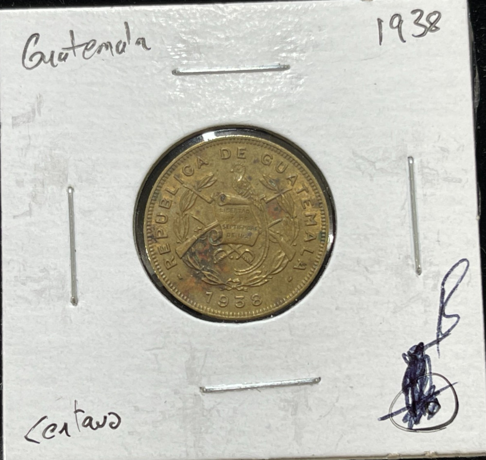 1938 Guatemala One Centavo Coin High Grade
