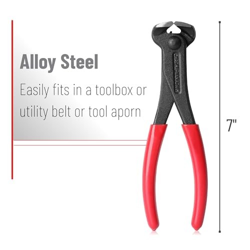 Bates Nail Puller - Cat's Paw Nail Puller & Remover, End Cutting 7", 1 Pack Red