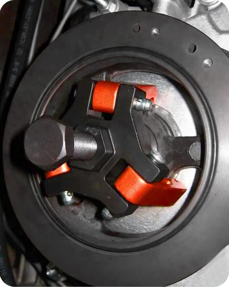 Harmonic Balancer Puller with Adjustable 3-Jaw Puller Kit, Forcing Screw Fits a