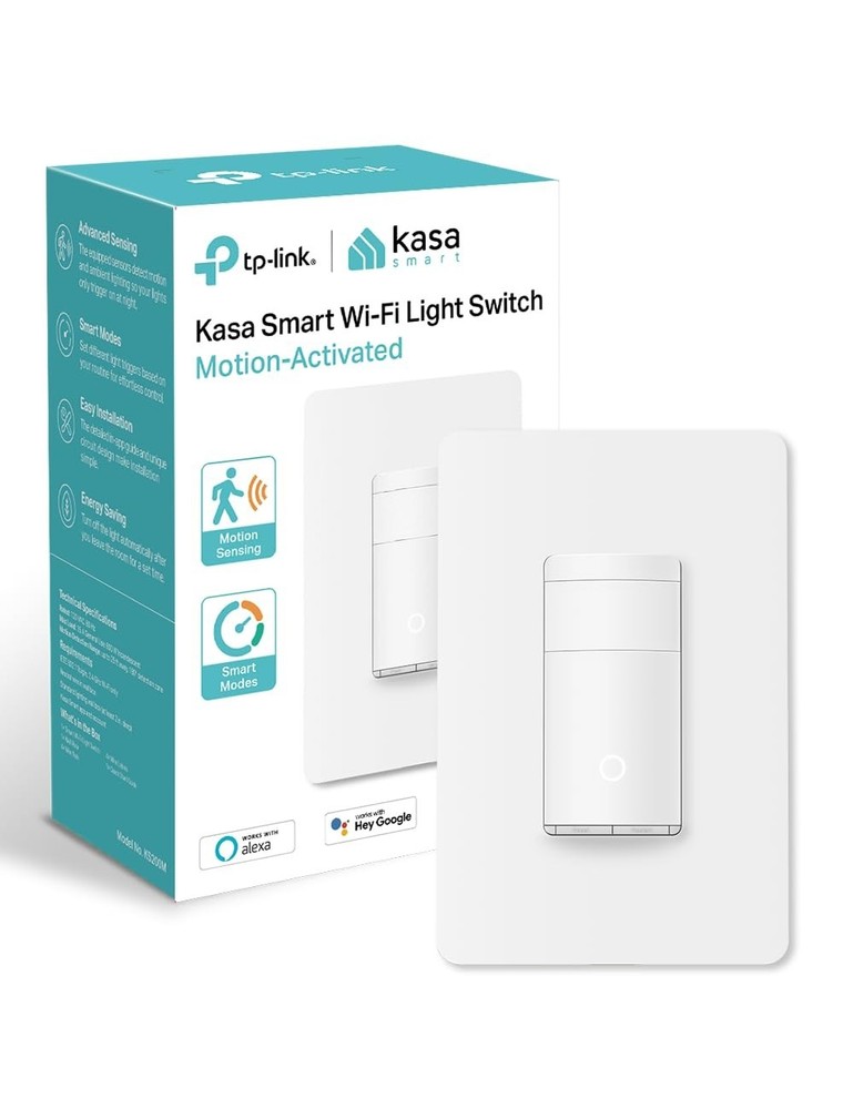 WiFi Motion Sensor Switch, Single Pole, Needs Neutral Wire, 2.4GHz Wi-Fi Ligh...