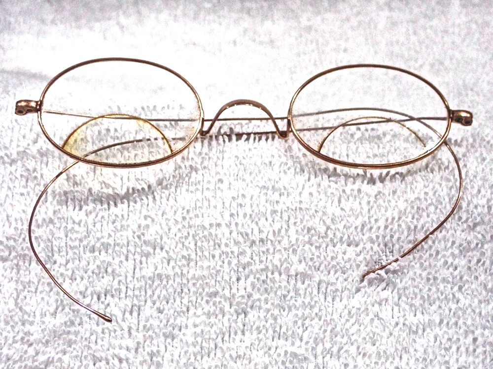 10K SOLID GOLD AMERICAN OPTICAL 1900 FRAME WITH PASTE-ON WAFER BIFOCALS!