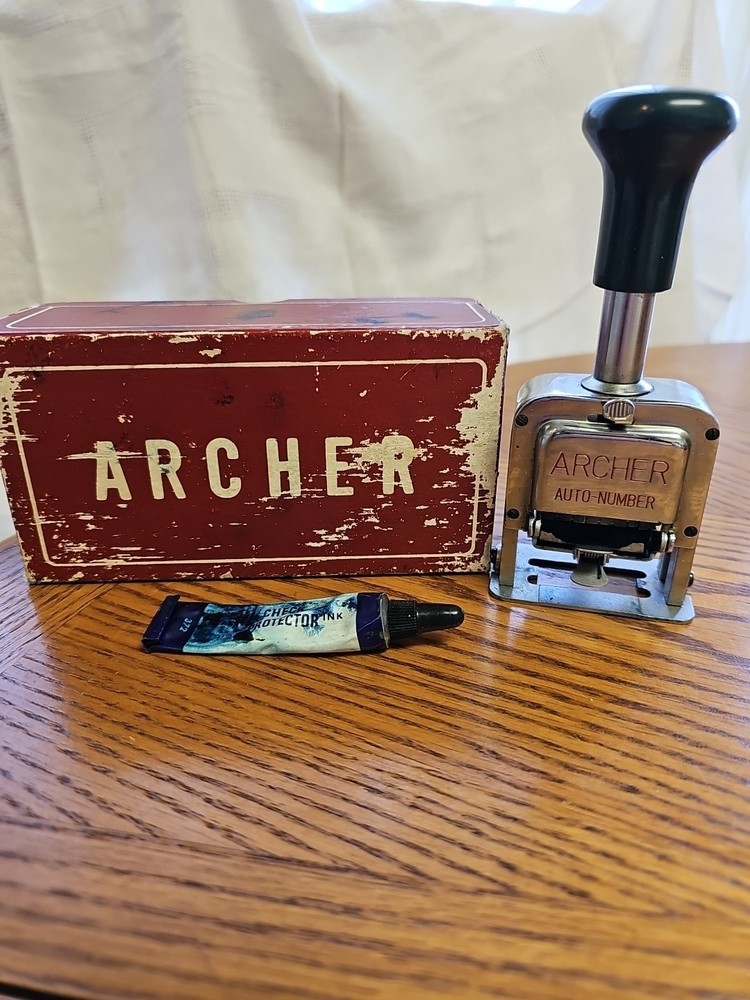 Vintage Archer Automatic Numbering Machine Stamp 98L268