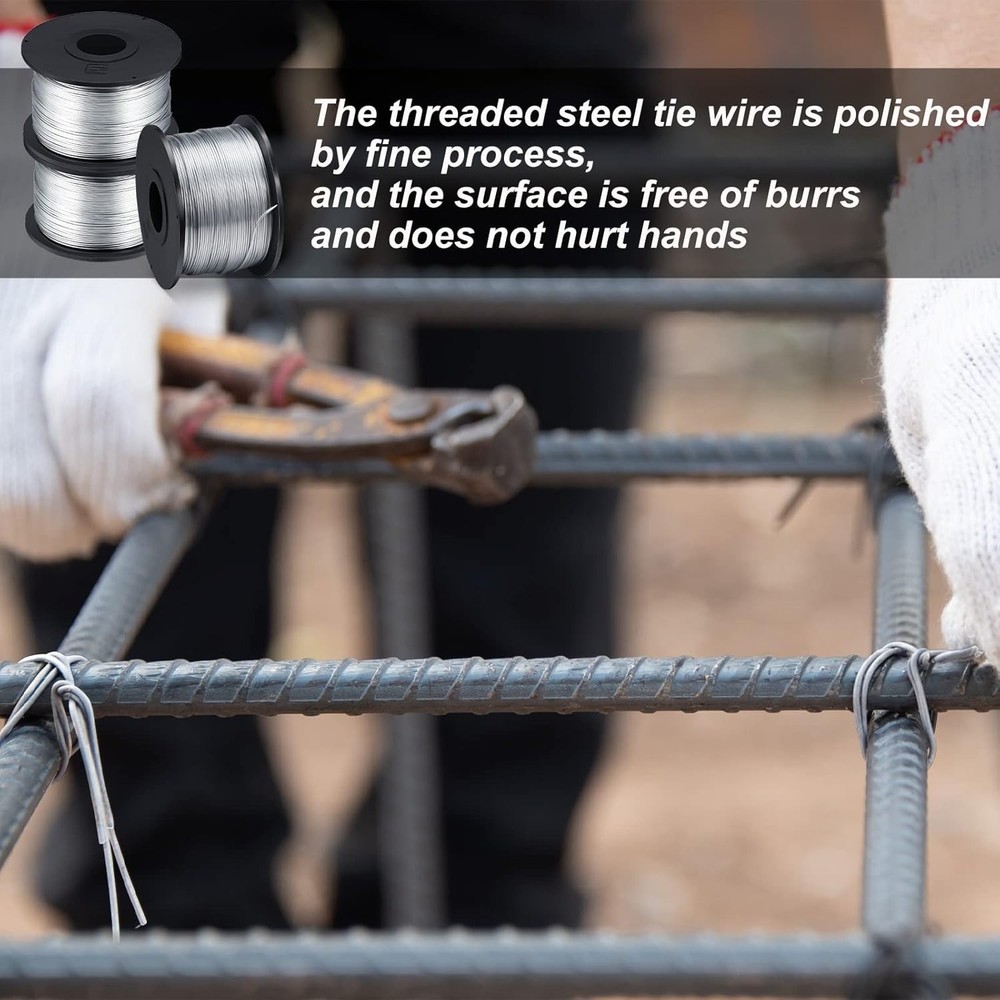 10 Rolls Rebar Tie Wire Coils 0.8mm 360ft Galvanized for Automatic Tying Machine