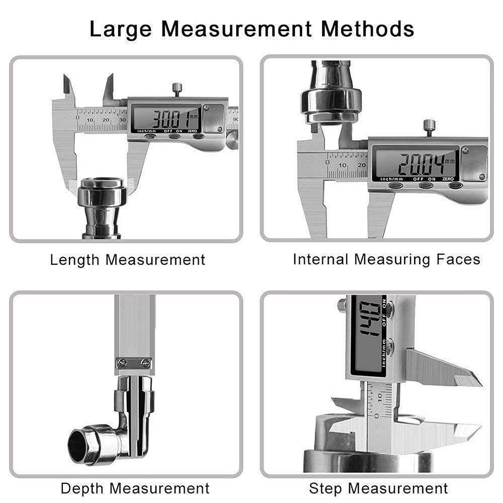 Digital Caliper Micrometer LCD Gauge Vernier Electronic Measuring Tool 6" 150mm