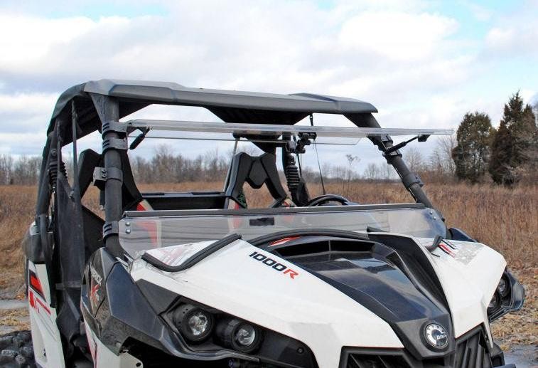 SuperATV Scratch Resistant Flip Windshield For Can-Am Maverick