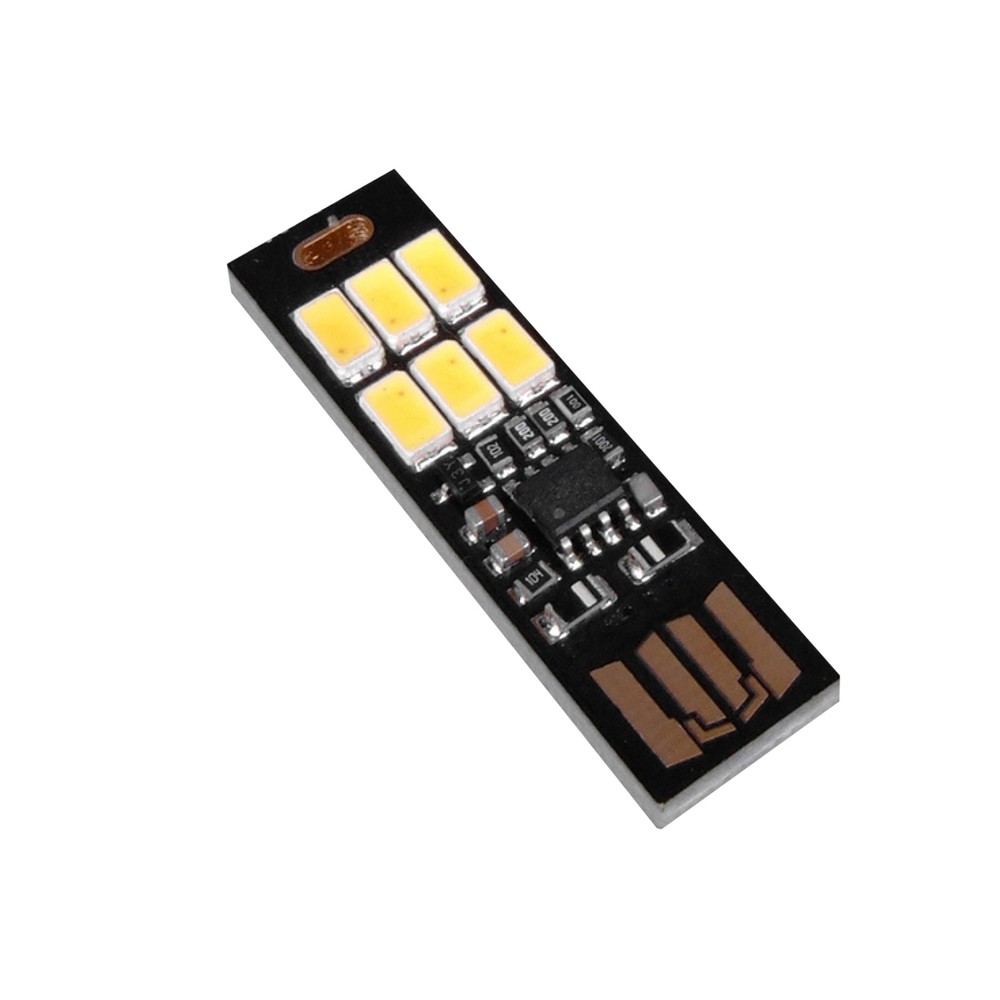 Warm White 5V 1.2W USB 6-LED Night Light Dimmable Touch Panel Swtich Light