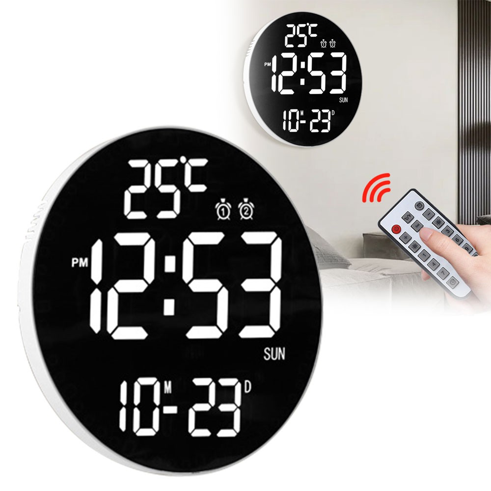 Digital Wall Clock, Digital ClockAdjustable Brightness Large LED DisplayAlarm CW