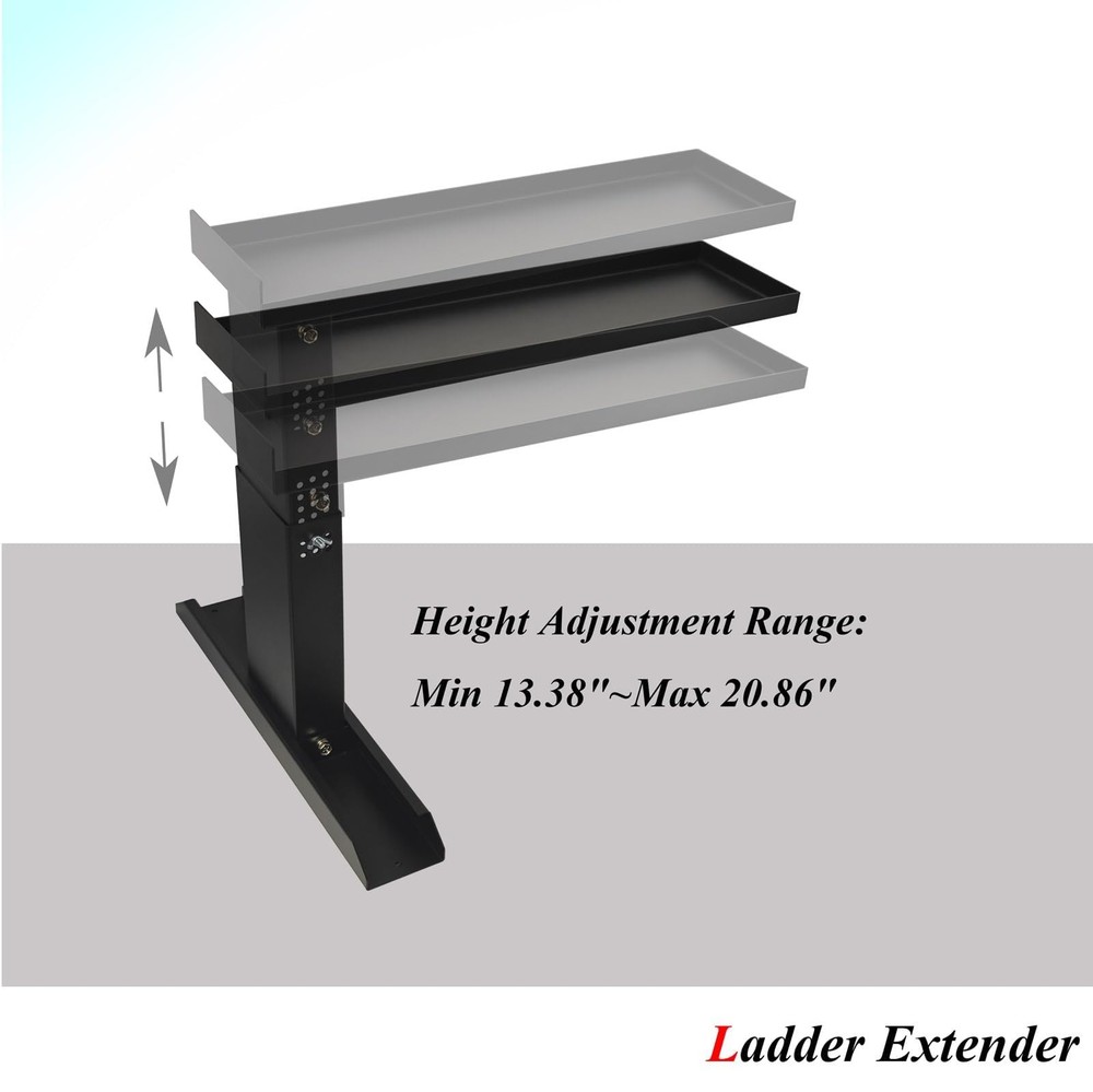 Heavy Duty Ladder Extender Pro & Stabilizer Adjustable Height 9.53" - 19", Co...