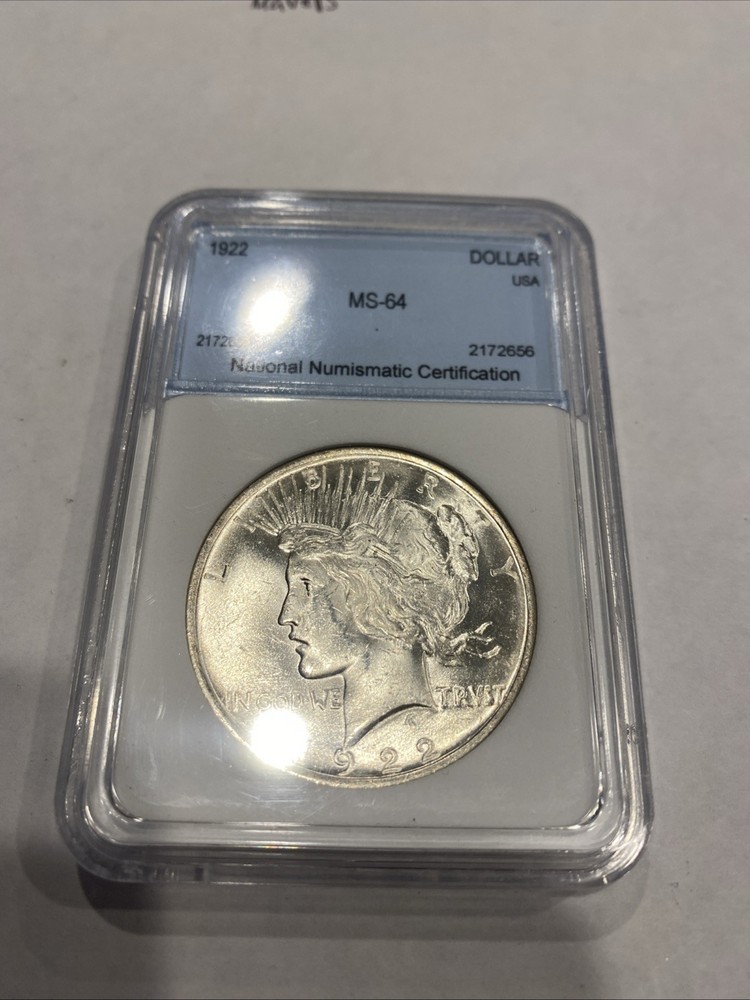 1922-P Peace Silver Dollar $1 NGC MS64 In Case