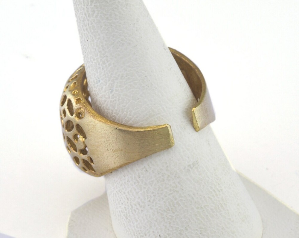 Ring Adjustable Ring Bezel Raw brass 18mm 8US inner size - Adjustable 2646