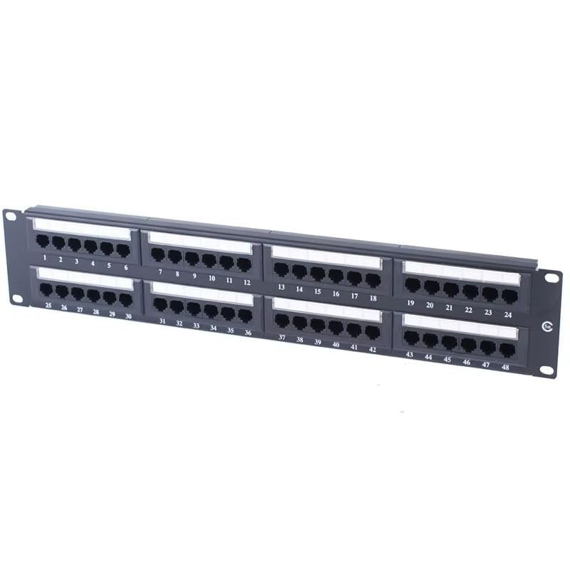 Cat6A 48-Port UTP Patch Panel with Loaded Modular Network Patch Panel