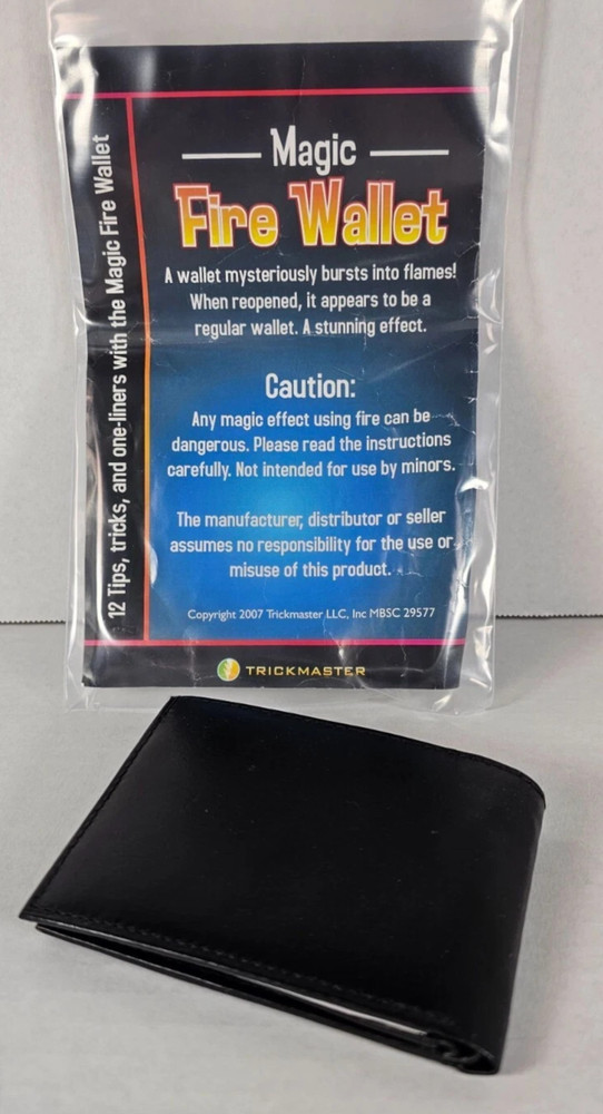 Fire Wallet Genuine Leather by Trickmaster Professional Magic Mentalism Trick
