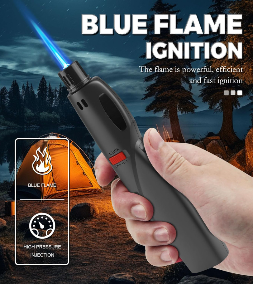 4-Pack Jet Torch Lighter – Adjustable Flame, Windproof, Refillable Butane, NEW