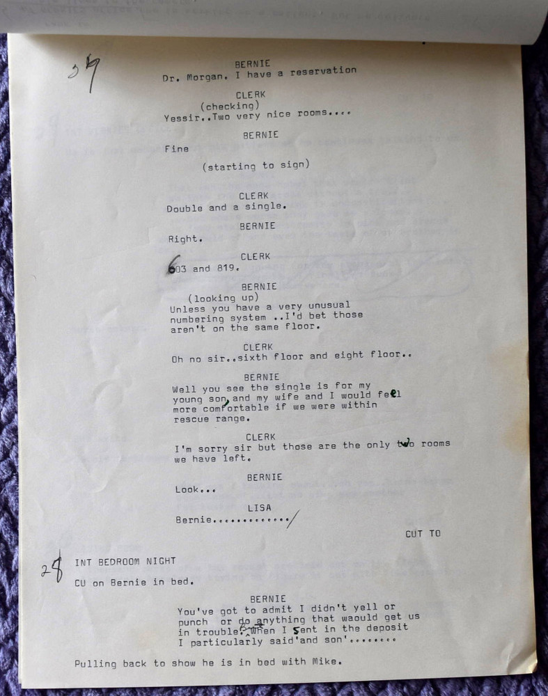1970 " Bernard Morgan, D.D.F. " Original Screenplay Script