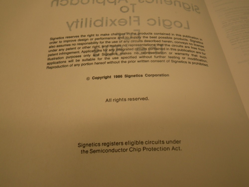 Vintage Signetics Programmable Logic Data Manual 1986 Catalog/Manual