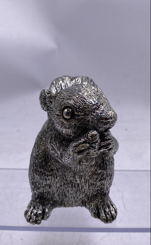 Lillian Vernon Silver Plated Home Decorative Collectible Squirrel Figurine