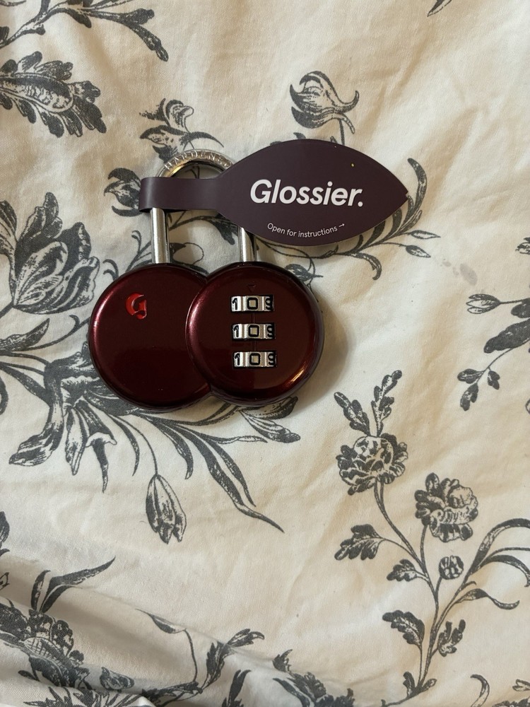 Glossier cherry travel lock padlock NWT
