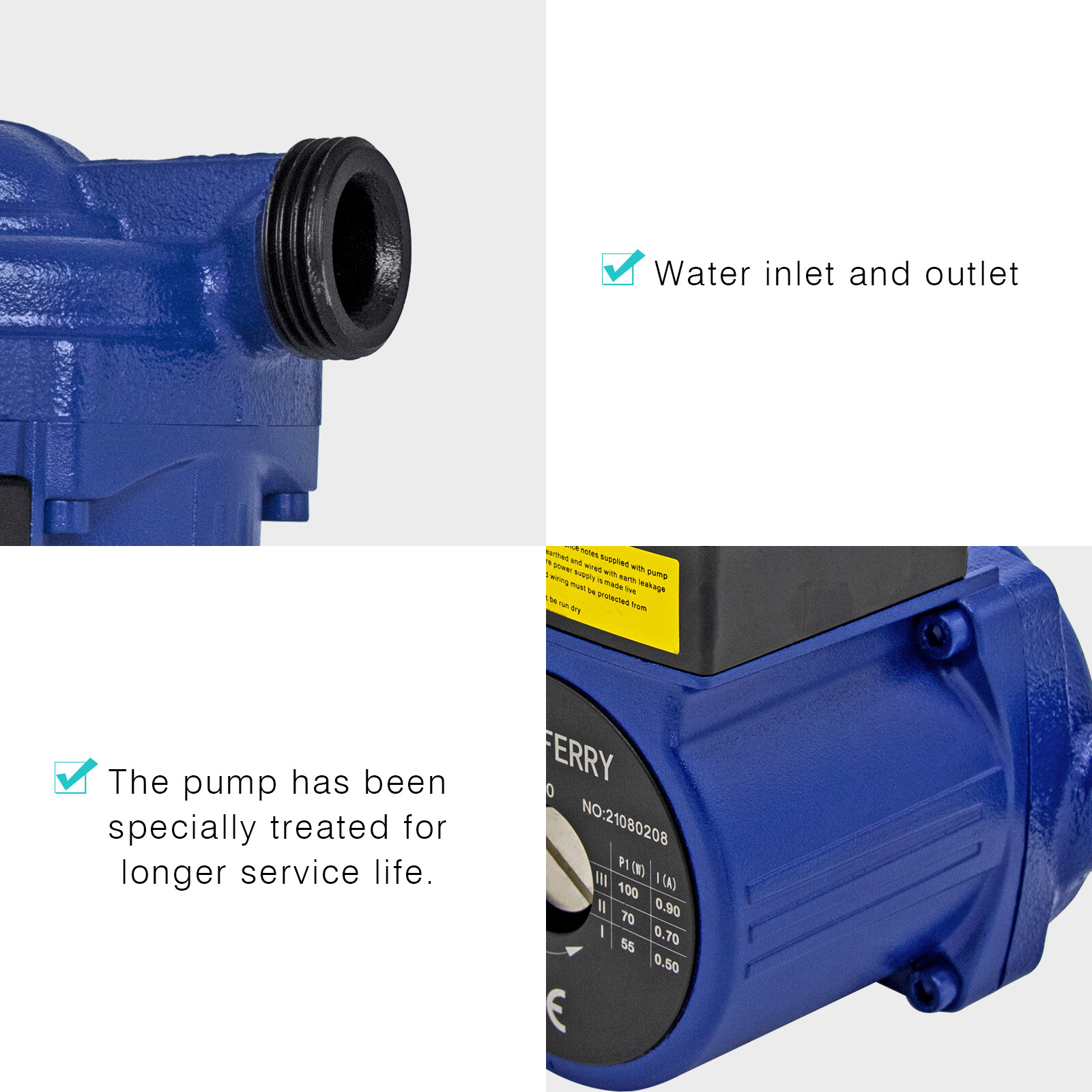 JASSFERRY Circulator Pump Hot Water Recirculation NPT 3/4 inch Replacement