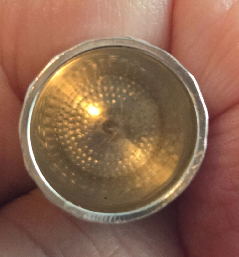 1891 Antique Sterling Silver British Sewing Thimble