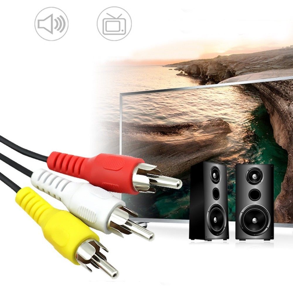 NEW 3 RCA 30' Ft 30Ft Audio Video AV Cable FOR HDTV DVD VCR