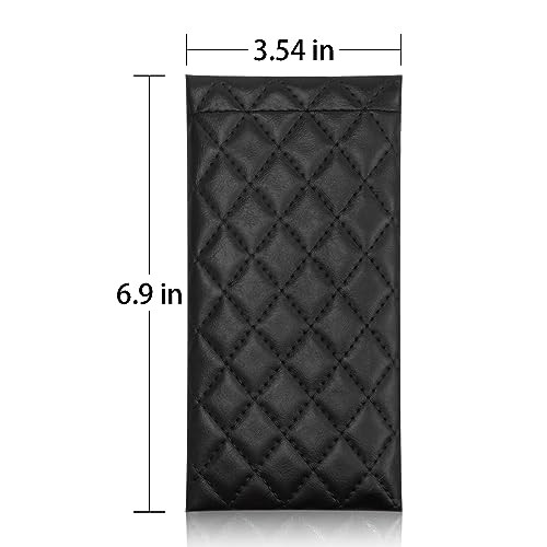 Squeeze Leather Sunglasses Pouch - 3 Pack Pu Quilted (Black, Red, White)