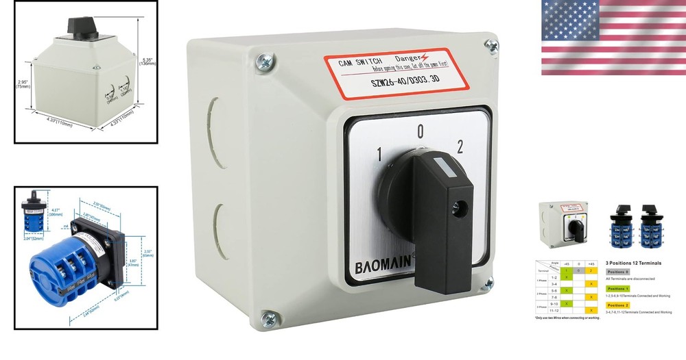 660V 40A 3 Position Changeover Switch - 12 Terminals