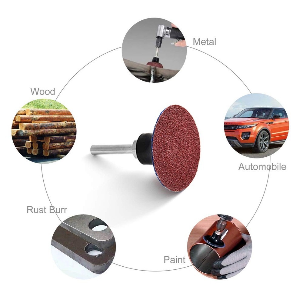 Tshya Quick Change Roll Lock Disc, 60 Pcs 36Grit 2 inch Sanding Discs 36 Grit