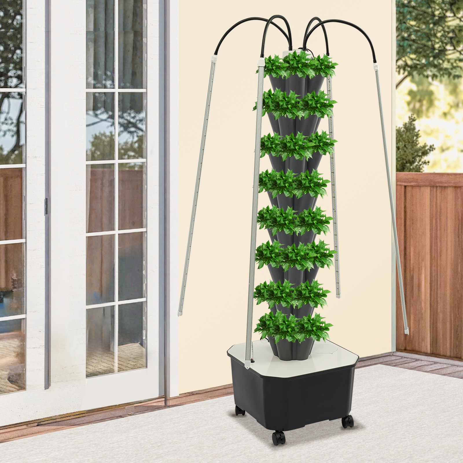 Hydroponic Growing System with Grow Light 40 Pods Indoor Hydroponic Tower Garden