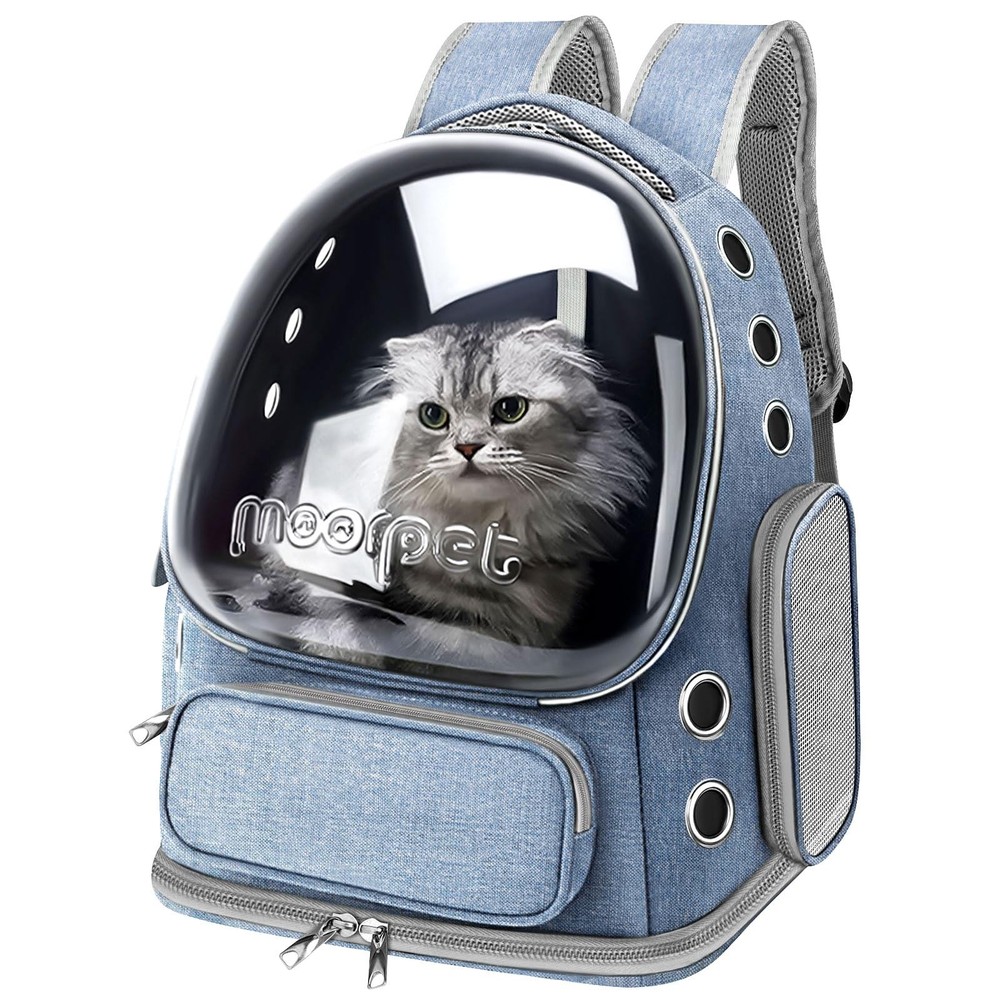 Cat Backpack Carrier, Breathable Cat Bubble Backpack Large Space Cat Carrier ...