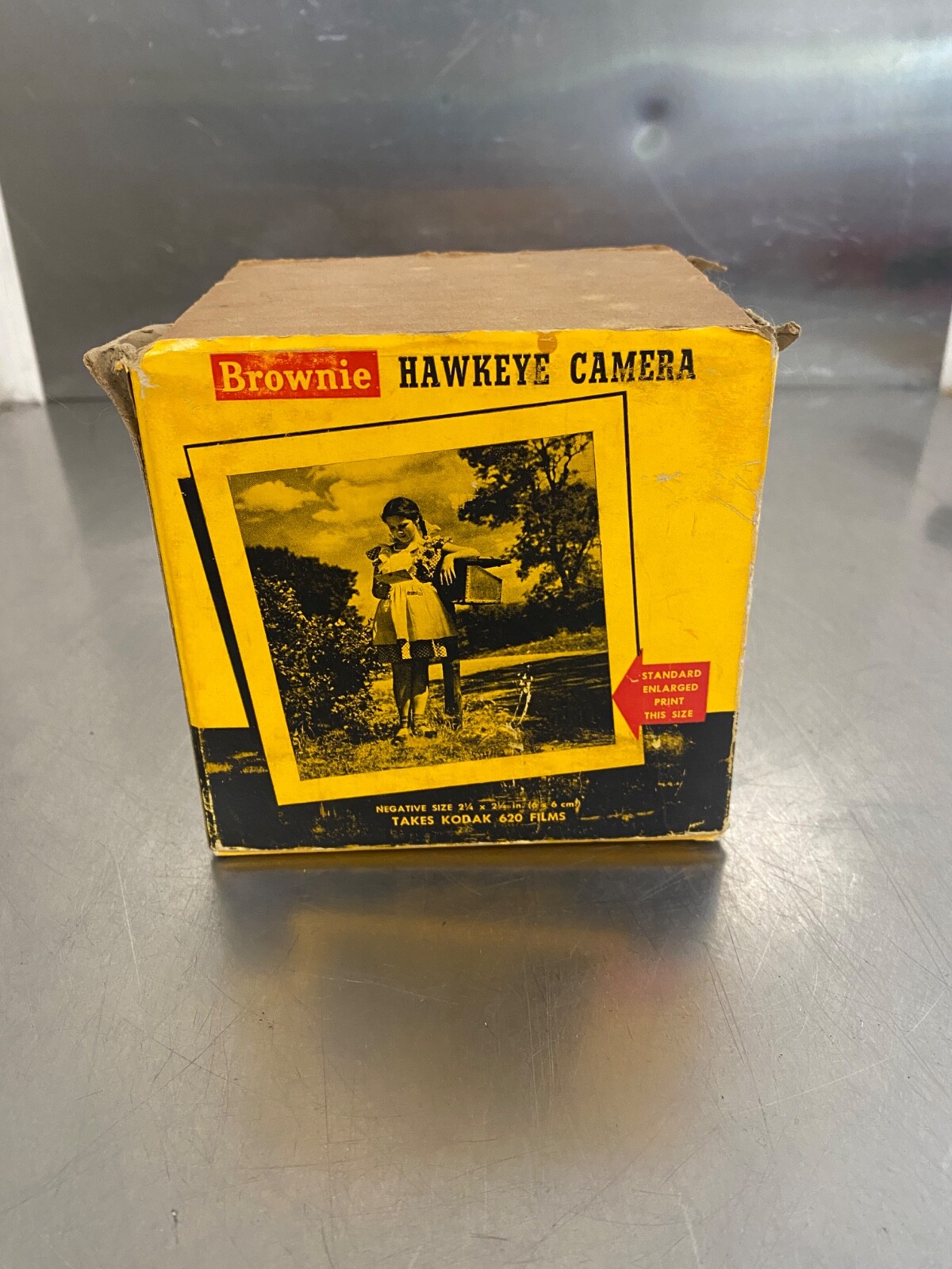 Vintage Brownie Hawkeye Camera W/Original Box Kodak 620 Film