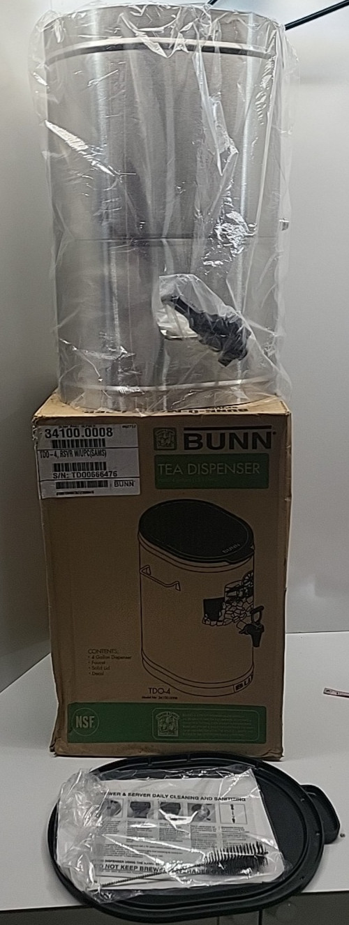 Bunn TDO4 4 Gallon Commercial Iced Tea / Coffee Dispenser Stainless Steel NEW OS