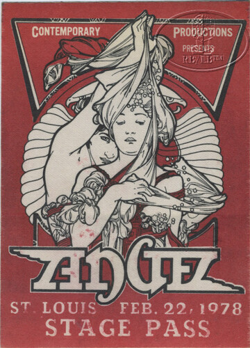 Original rare ANGEL 1978 TOUR BACKSTAGE PASS Contemporary Productions St. Louis