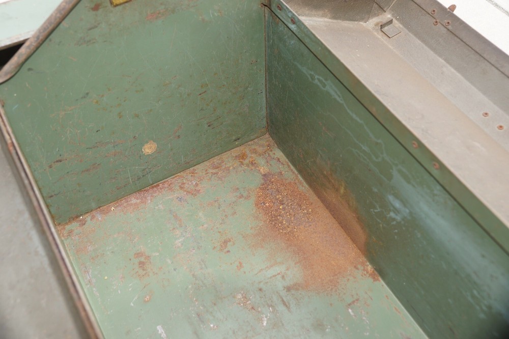 Vintage Duplex GREEN Metal Tool Box Handle Insert