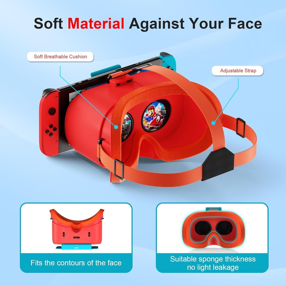Upgraded Virtual Reality Glasses VR Headset for Nintendo Switch & Switch OLED
