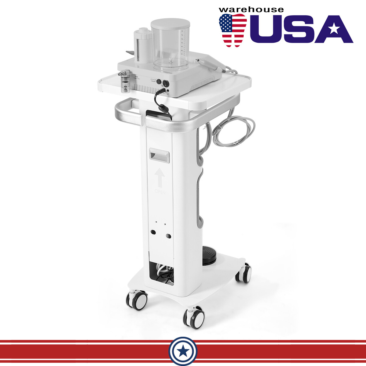 Dental Medical Implant Endo Intraoral Scanner Cart Sturdy Aluminum Alloy Trolley