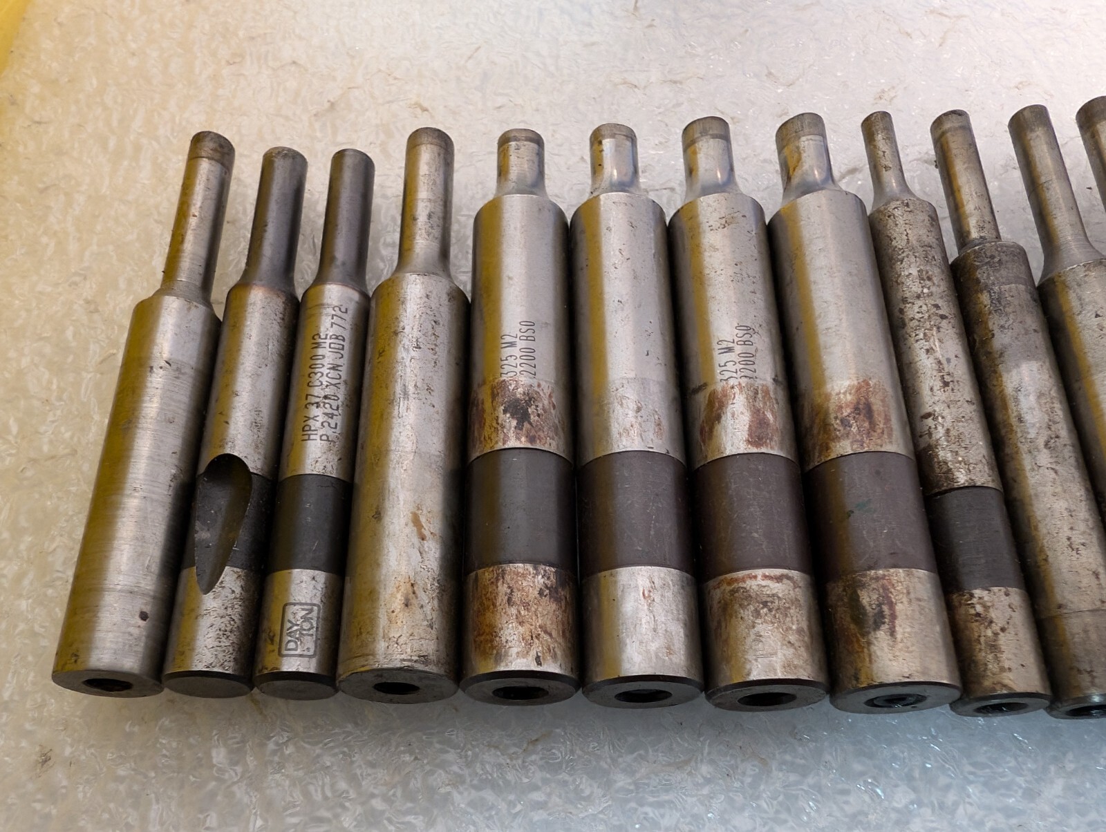 Lot of 57 Dayton Assorted Jektole Precision Pierce Die Punches, No Wax