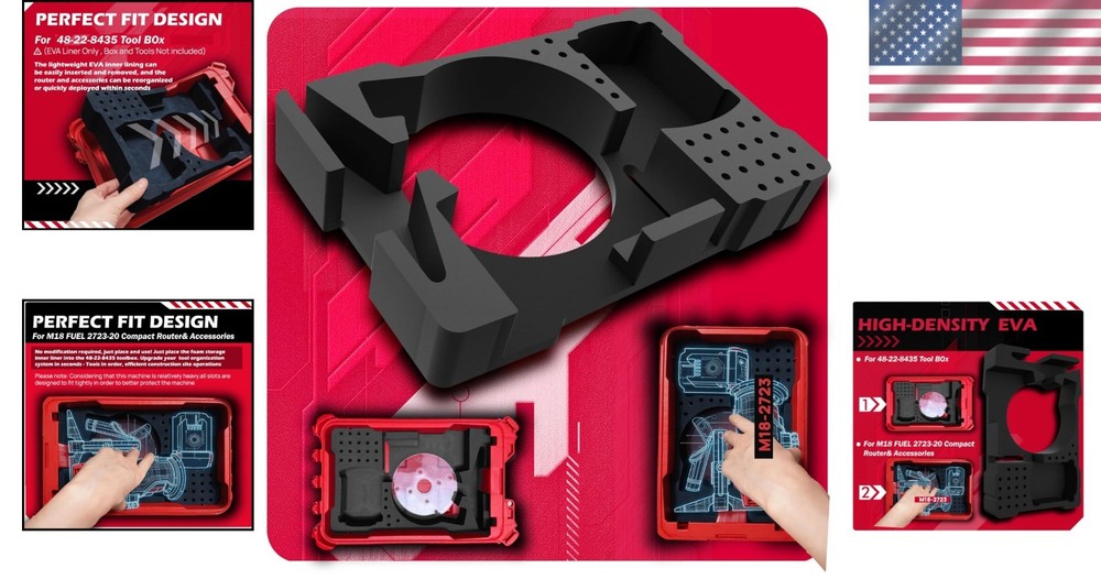 Portable Router Storage Foam Insert with Accessory Slots - Easy Installation