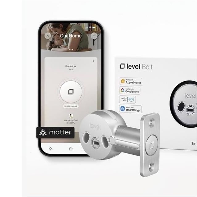 Level Bolt Matter-Compatible Invisible Smart Lock Apple Google Alexa
