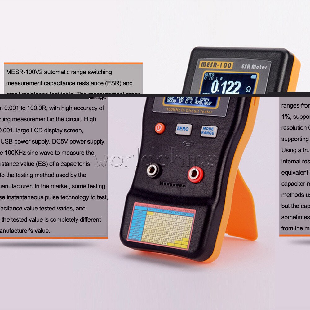 MESR-100 ESR Capacitance Ohm Meter Capacitance Internal Resistance Circuit Meter
