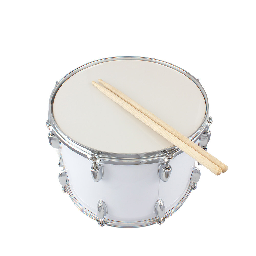 14 x10inches Marching Drum Drumsticks Key Strap White