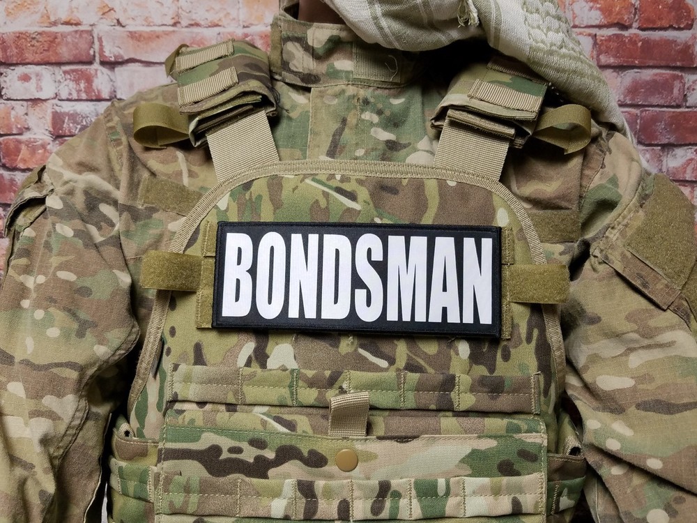 BONDSMAN 3X8 Raid Patch for Plate Carrier with Hook Backing Bail Bonds Agent